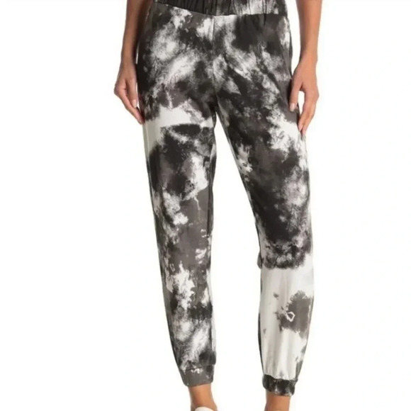 ZELLA BLACK AND WHITE TIE DYE JOGGER SWEATPANTS SIZE XTRA SMALL - Picture 1 of 13